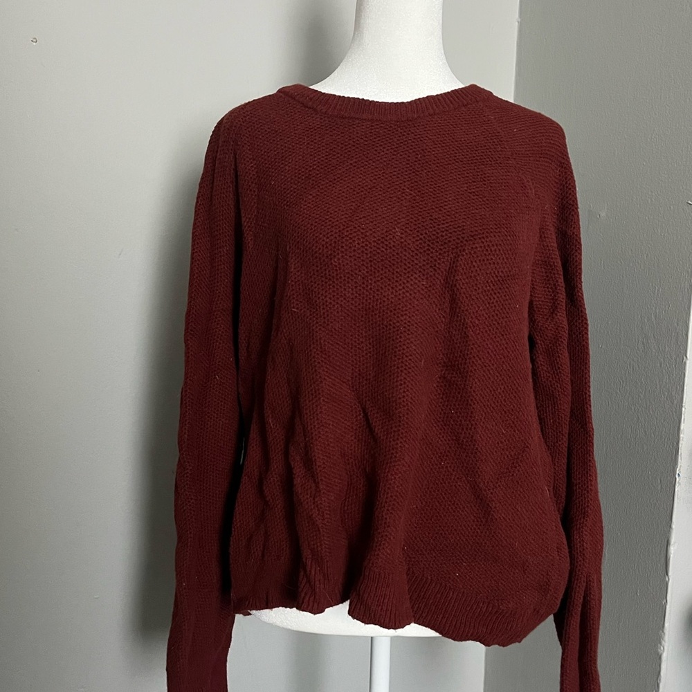 Madewell Deep Red Crew Neck Sweater